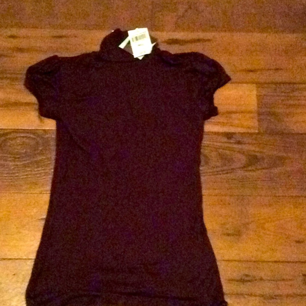 Ruched neck brown blouse